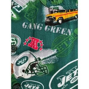 NFL New York Jets Football Gang Green Cab Hawaiian Men Large Button Down Shirt